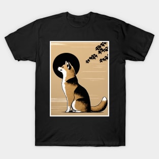 Shiba Inu Dog, Japanese Art T-Shirt